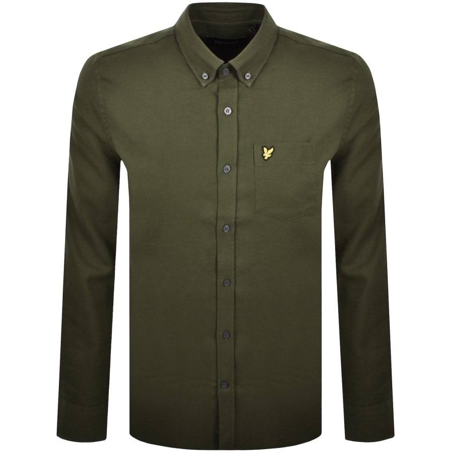 Image number 1 for Lyle And Scott Flannel Long Sleeve Shirt Green
