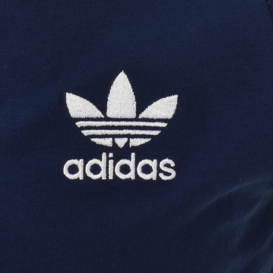 Image number 3 for adidas 3 Stripe T Shirt Navy