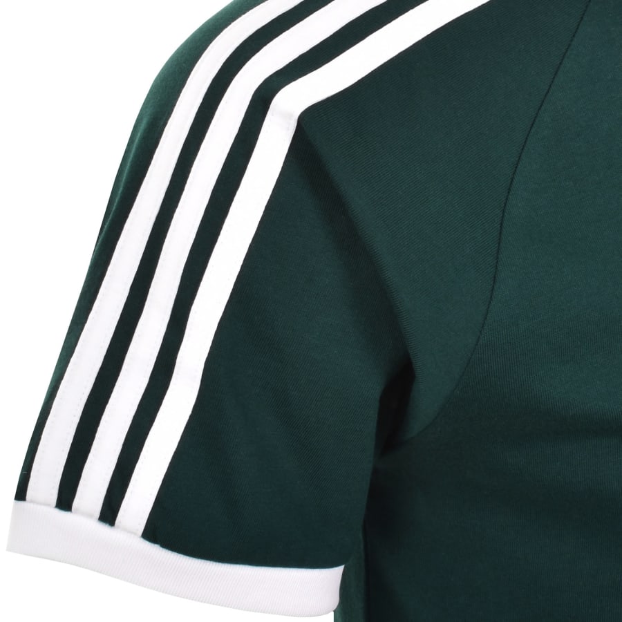 Image number 4 for adidas 3 Stripe T Shirt Green