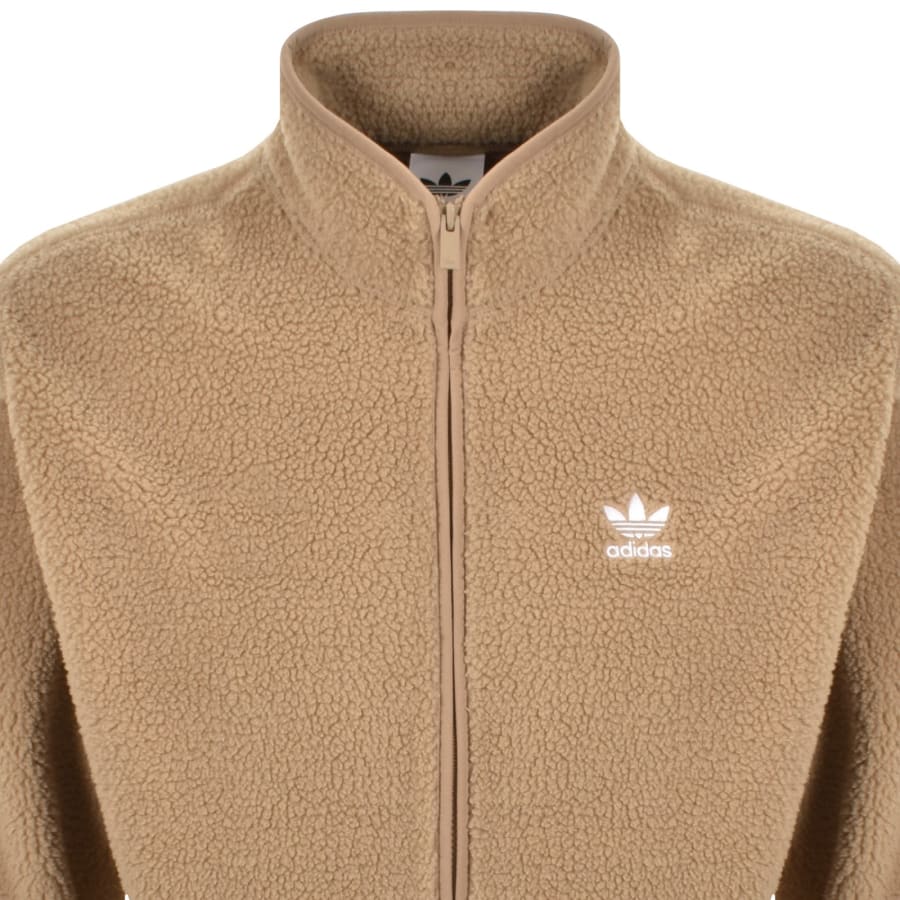 Image number 2 for adidas Originals Teddy Fleece Jacket Brown