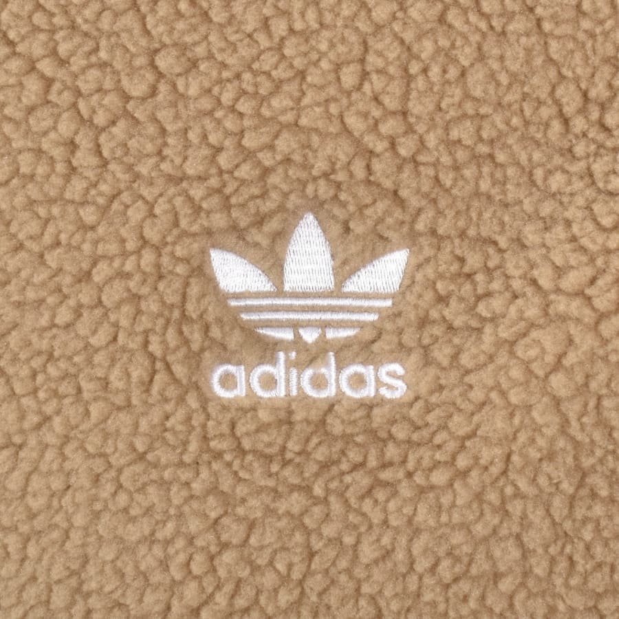 Image number 3 for adidas Originals Teddy Fleece Jacket Brown
