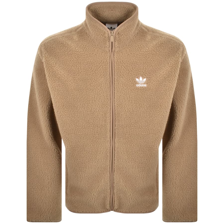 Image number 1 for adidas Originals Teddy Fleece Jacket Brown