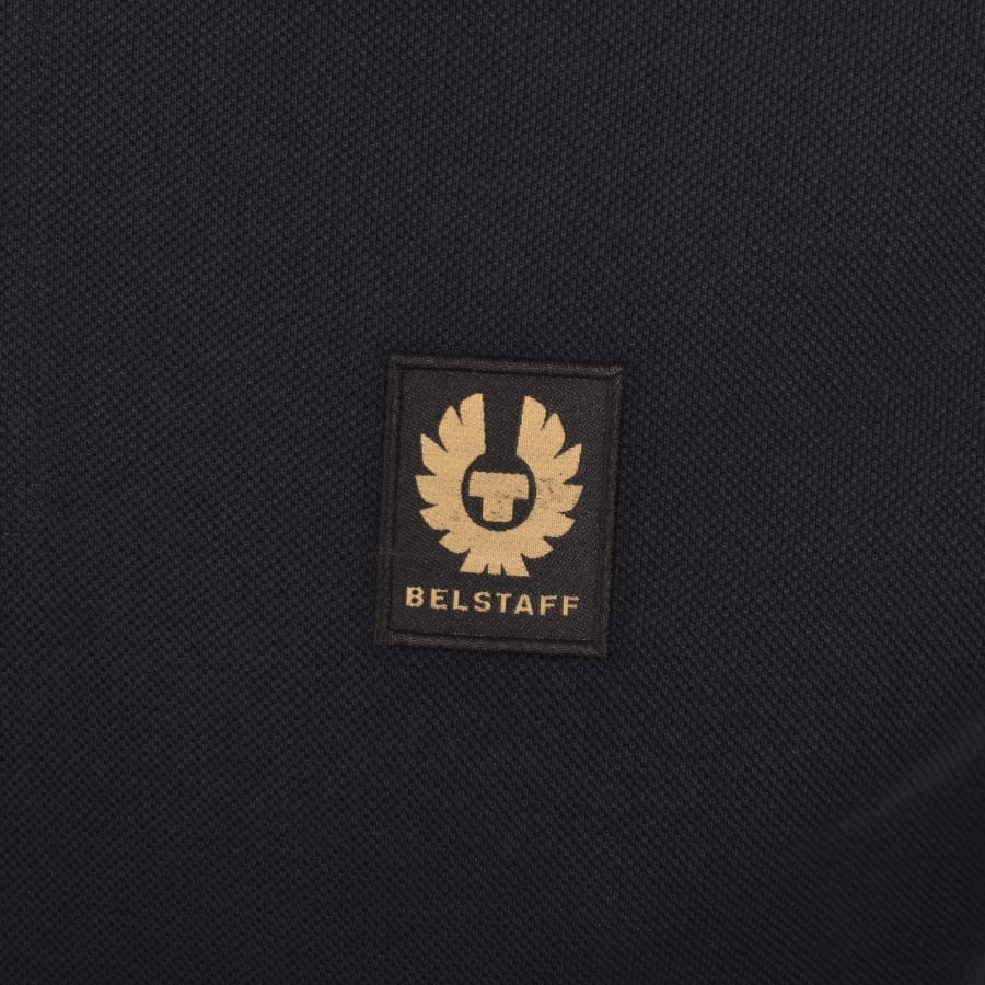 Image number 3 for Belstaff Long Sleeve Polo T Shirt Navy