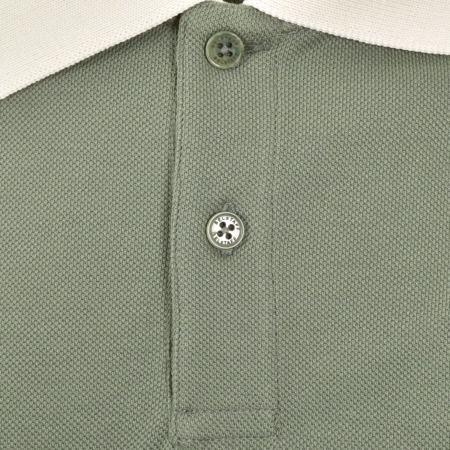 Image number 4 for Belstaff Contrast Collar Polo T Shirt Green