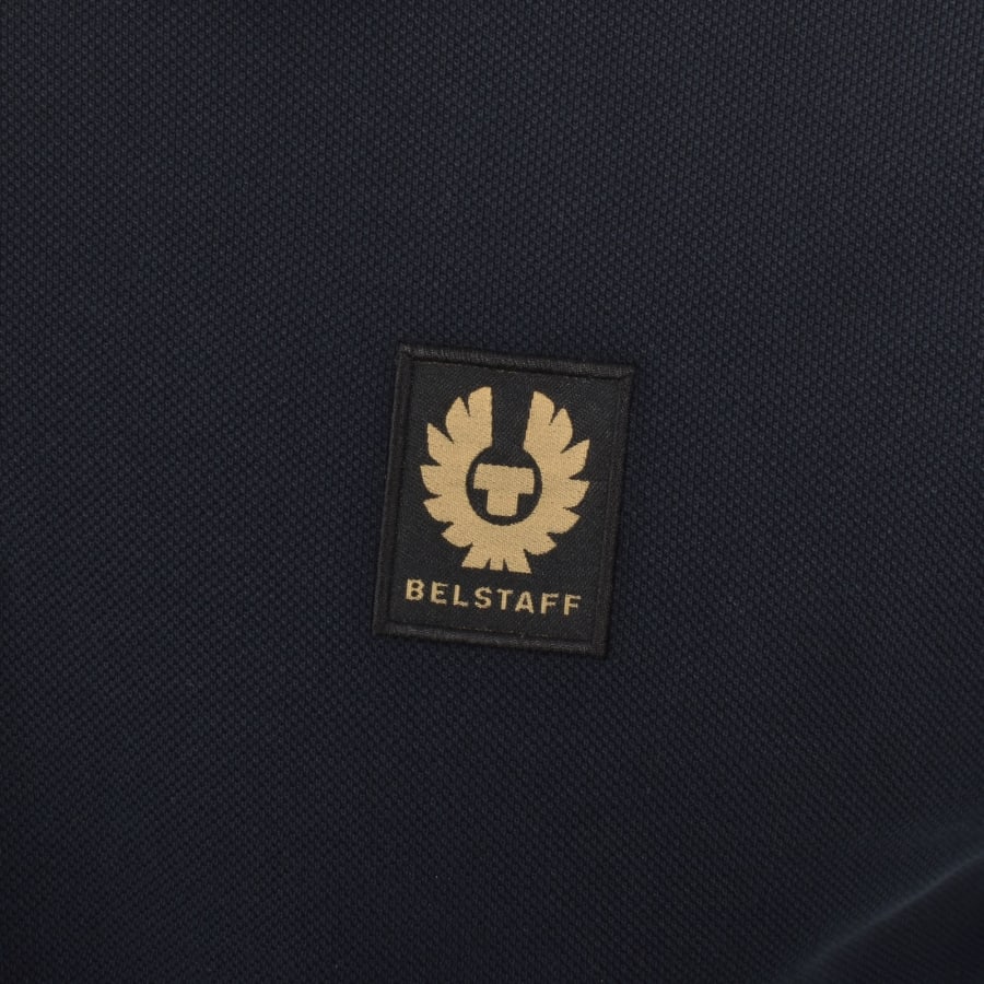 Image number 3 for Belstaff Contrast Collar Polo T Shirt Navy
