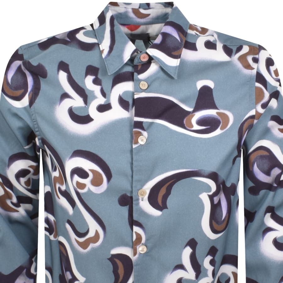 Image number 2 for Paul Smith Long Sleeved Shirt Blue