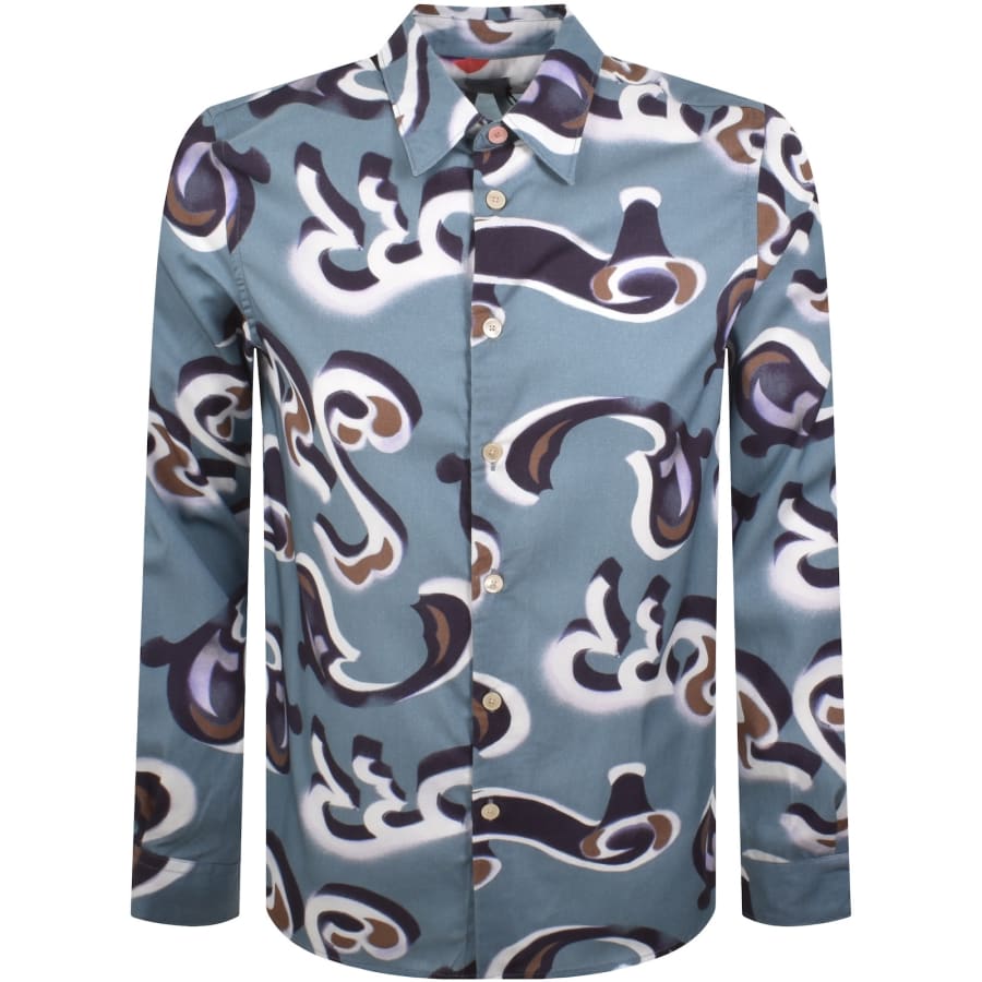 Image number 1 for Paul Smith Long Sleeved Shirt Blue