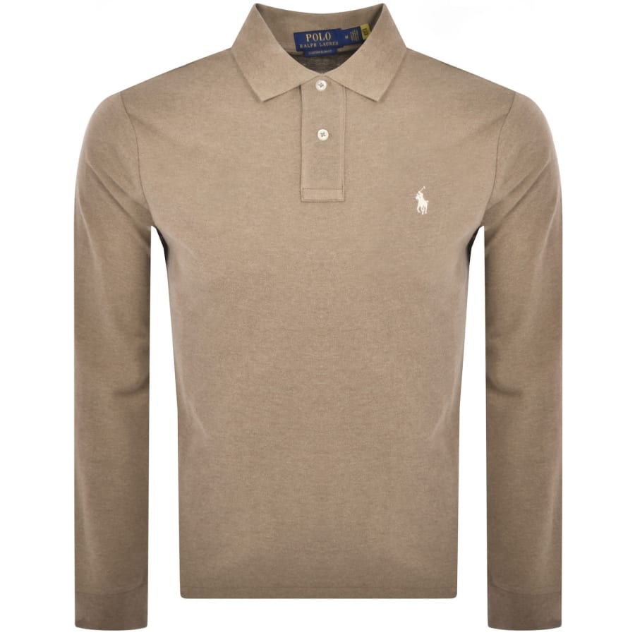Image number 1 for Ralph Lauren Long Sleeved Polo T Shirt Brown