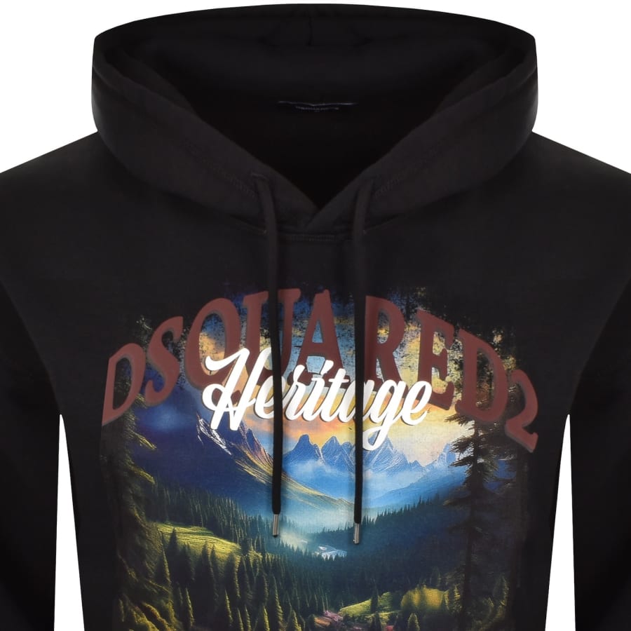 Image number 2 for DSQUARED2  Relax Fit Graphic Hoodie Black