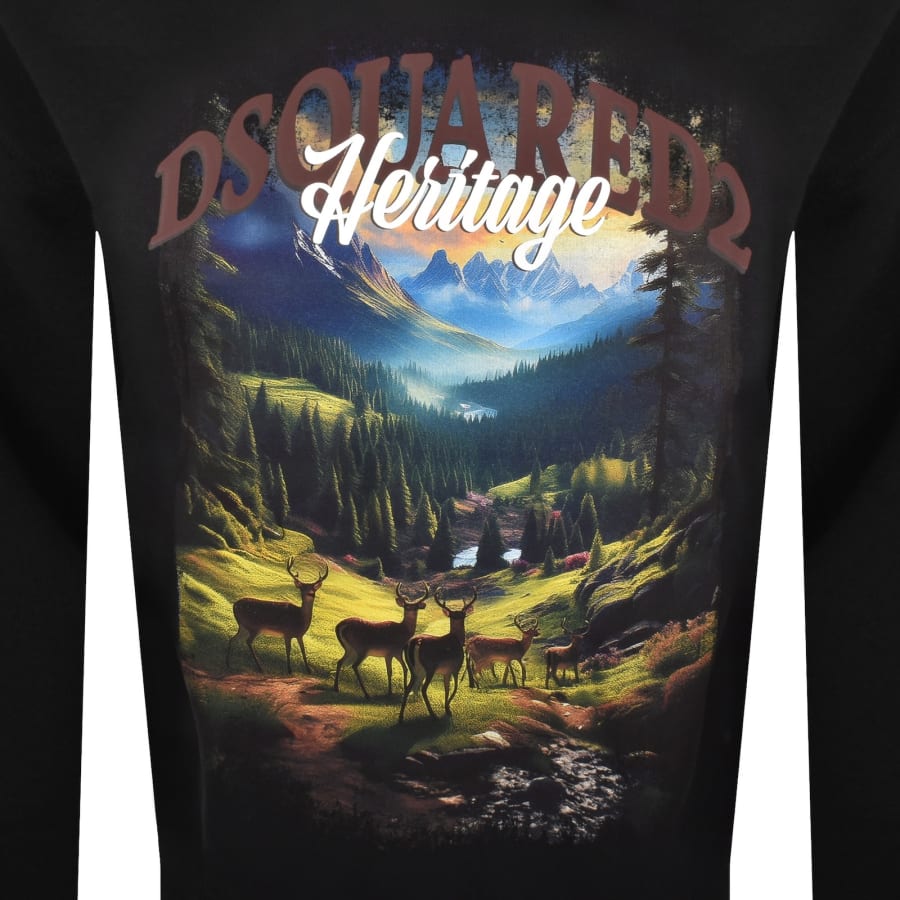 Image number 3 for DSQUARED2  Relax Fit Graphic Hoodie Black