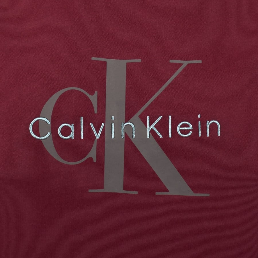 Image number 3 for Calvin Klein Jeans Hero Monologo T Shirt Burgundy