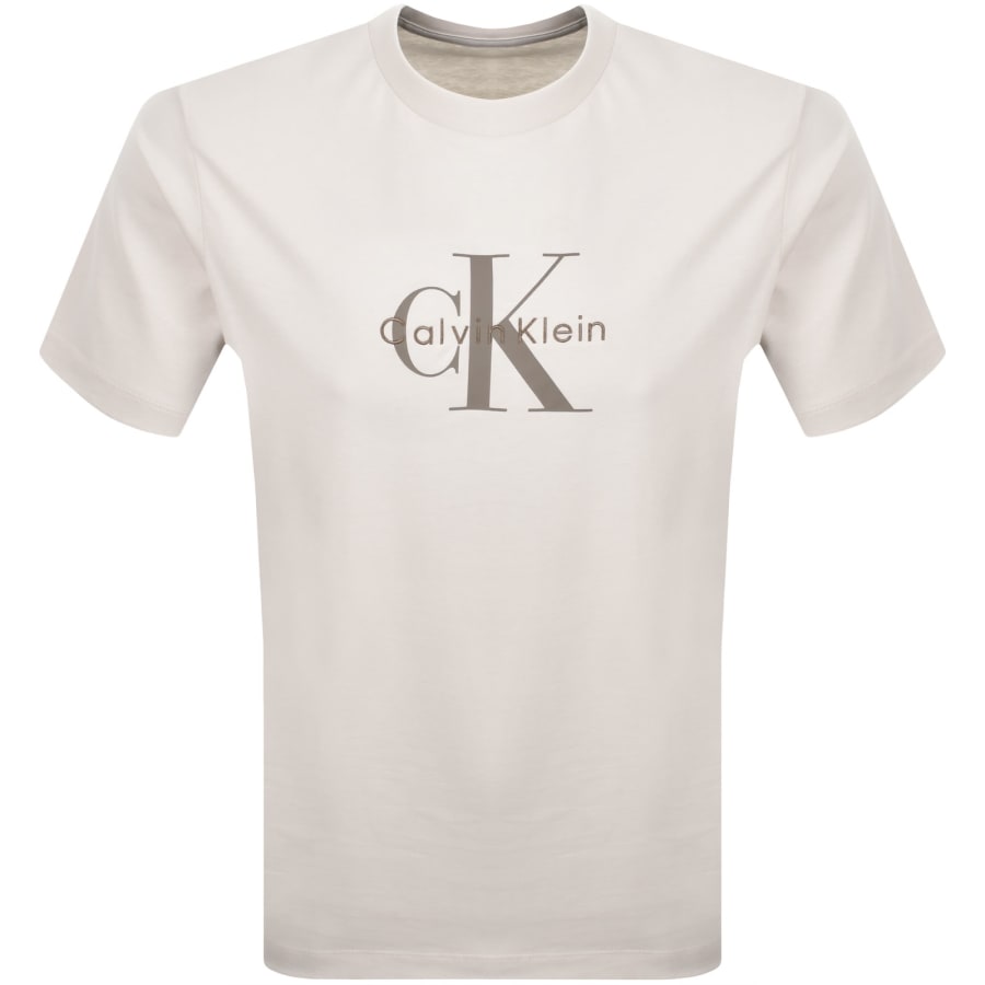 Image number 1 for Calvin Klein Jeans Hero Monologo T Shirt Beige