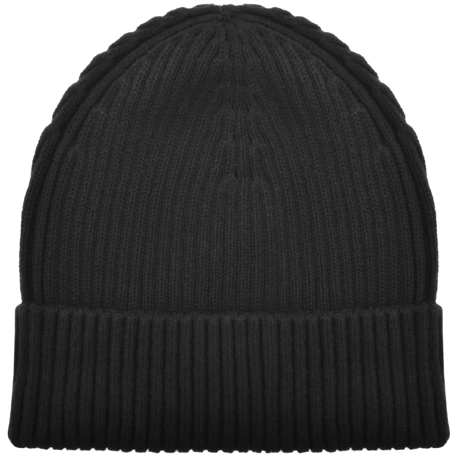 Image number 2 for Calvin Klein Patch Chunky Rib Beanie Black