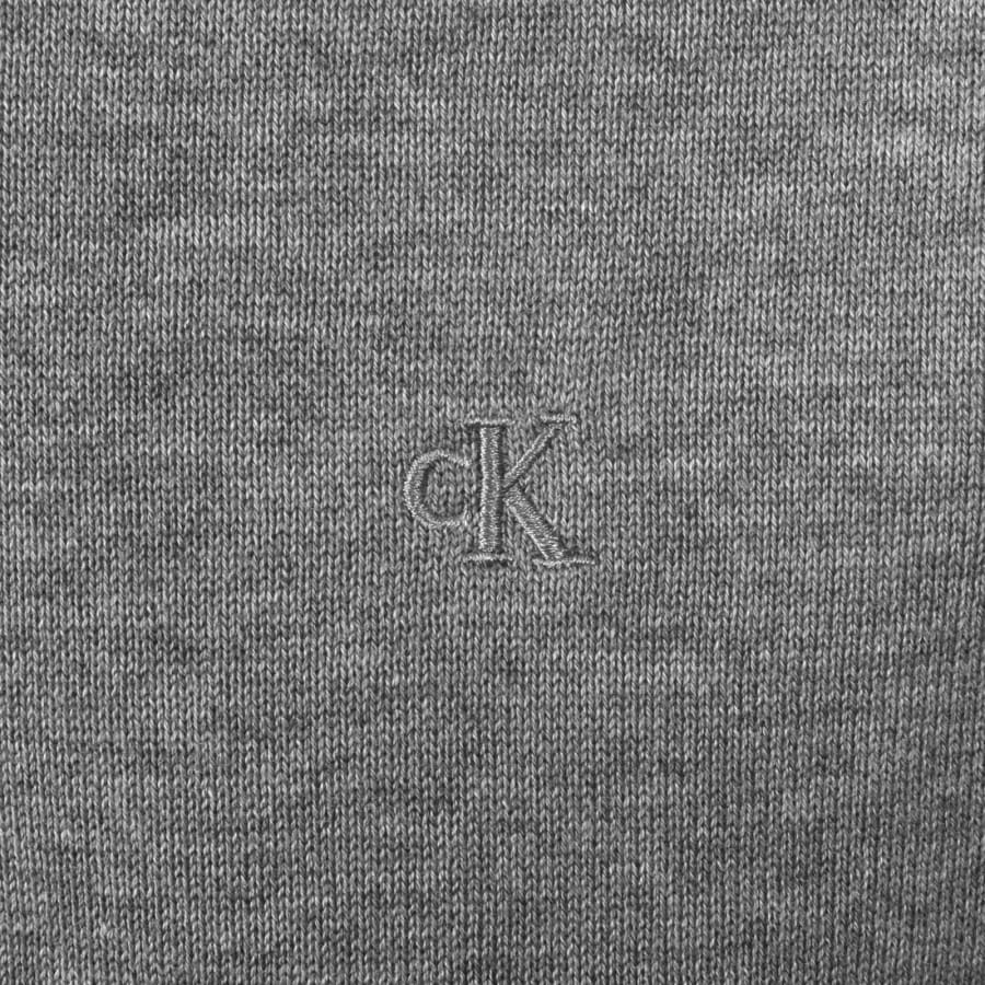 Image number 3 for Calvin Klein Crew Knit Jumper Grey