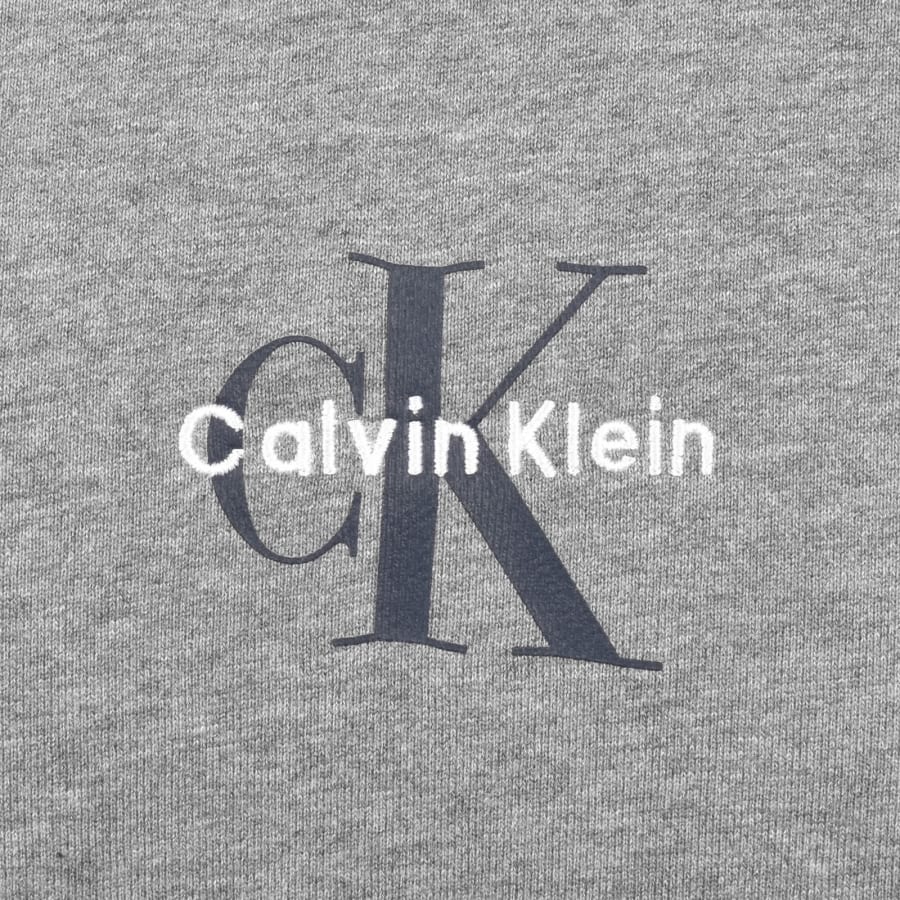Image number 3 for Calvin Klein Jeans Logo Hoodie Grey