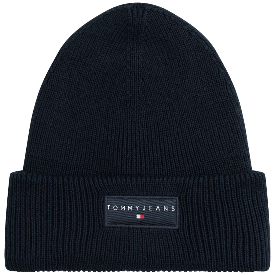 Image number 1 for Tommy Jeans Linear Beanie Hat Navy