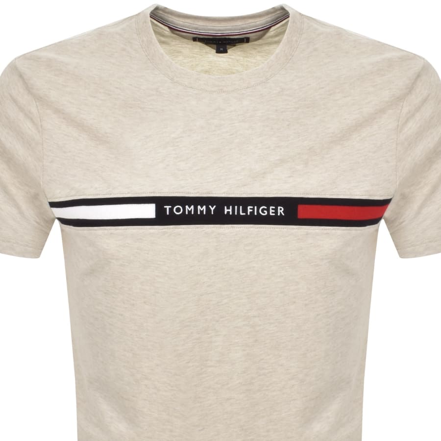 Image number 2 for Tommy Hilfiger Chest Insert T Shirt Oatmilk