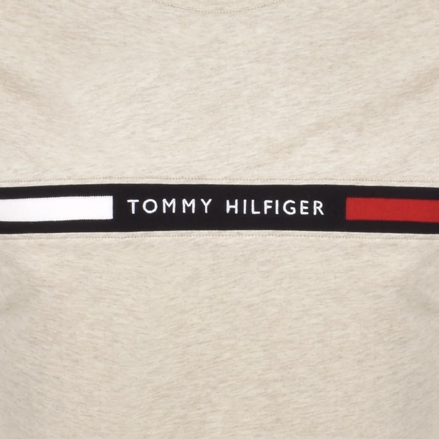 Image number 3 for Tommy Hilfiger Chest Insert T Shirt Oatmilk