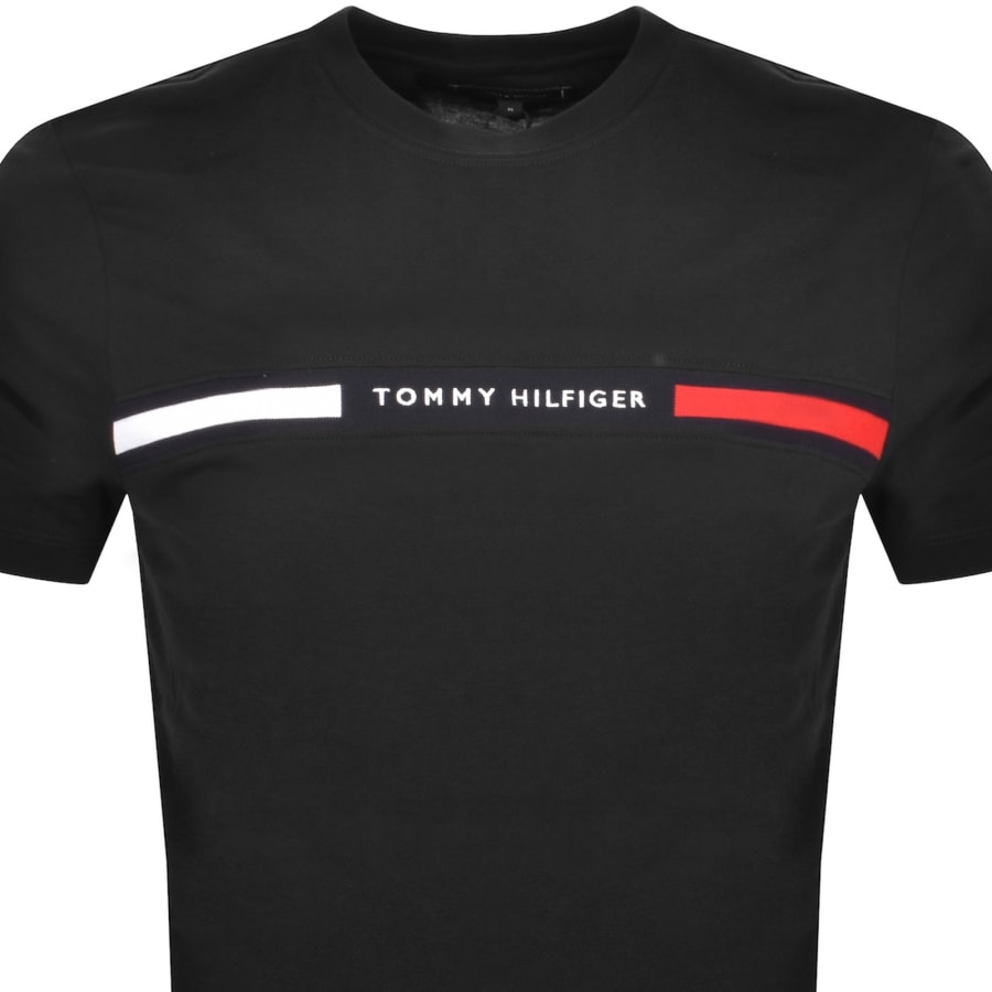 Image number 2 for Tommy Hilfiger Chest Insert T Shirt Black