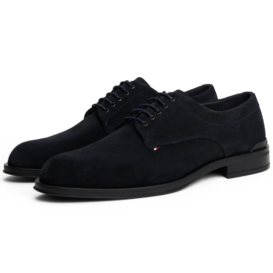 Image number 3 for Tommy Hilfiger Suede Derby Shoes Navy