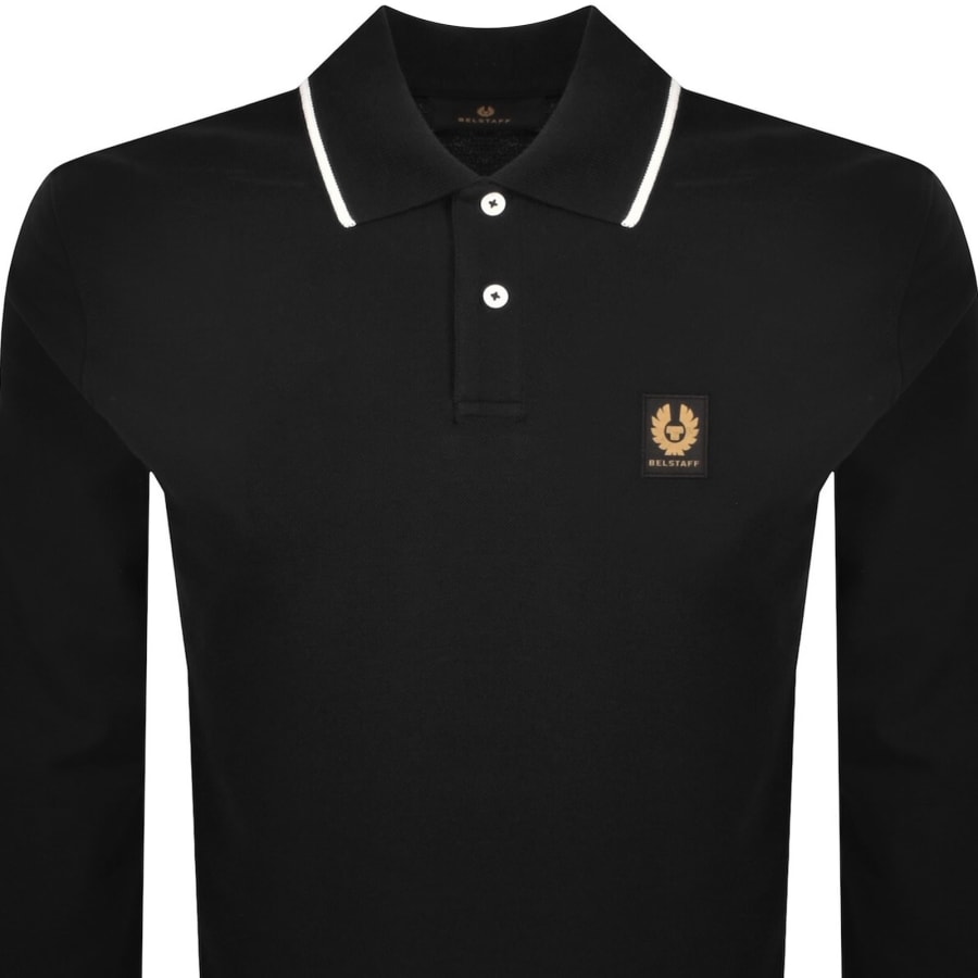 Image number 2 for Belstaff Long Sleeve Polo T Shirt Black