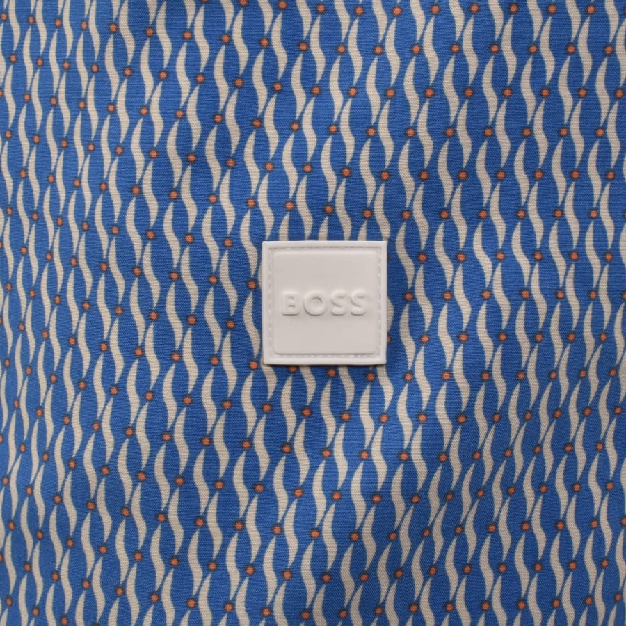 Image number 3 for BOSS Short Sleeve Beach Shirt Bright Blue