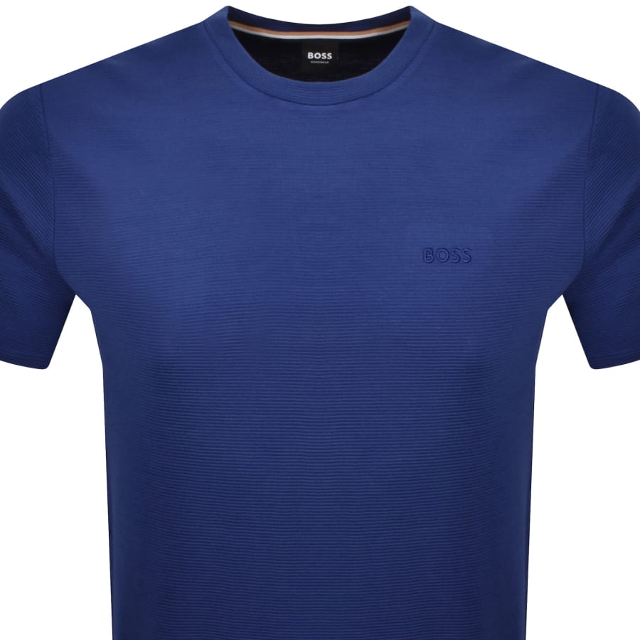 Image number 2 for BOSS Short Sleeve Rib T Shirt Medium Blue