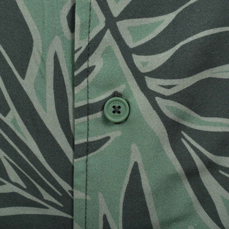 Image number 4 for BOSS Short Sleeve Beach Shirt Green