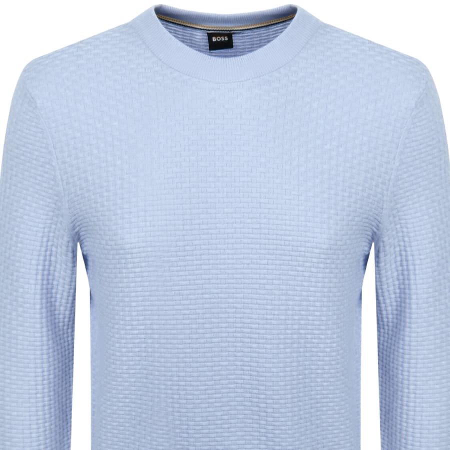 Image number 2 for BOSS Imberto Knit Jumper Light Blue