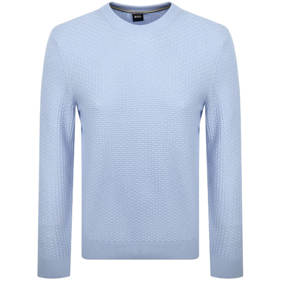 Image number 1 for BOSS Imberto Knit Jumper Light Blue