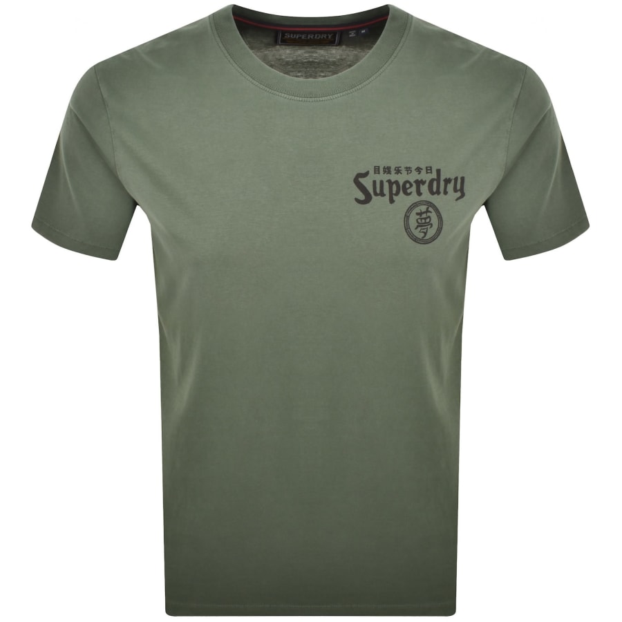 Image number 2 for Superdry Tokyo Narrative T Shirt Green