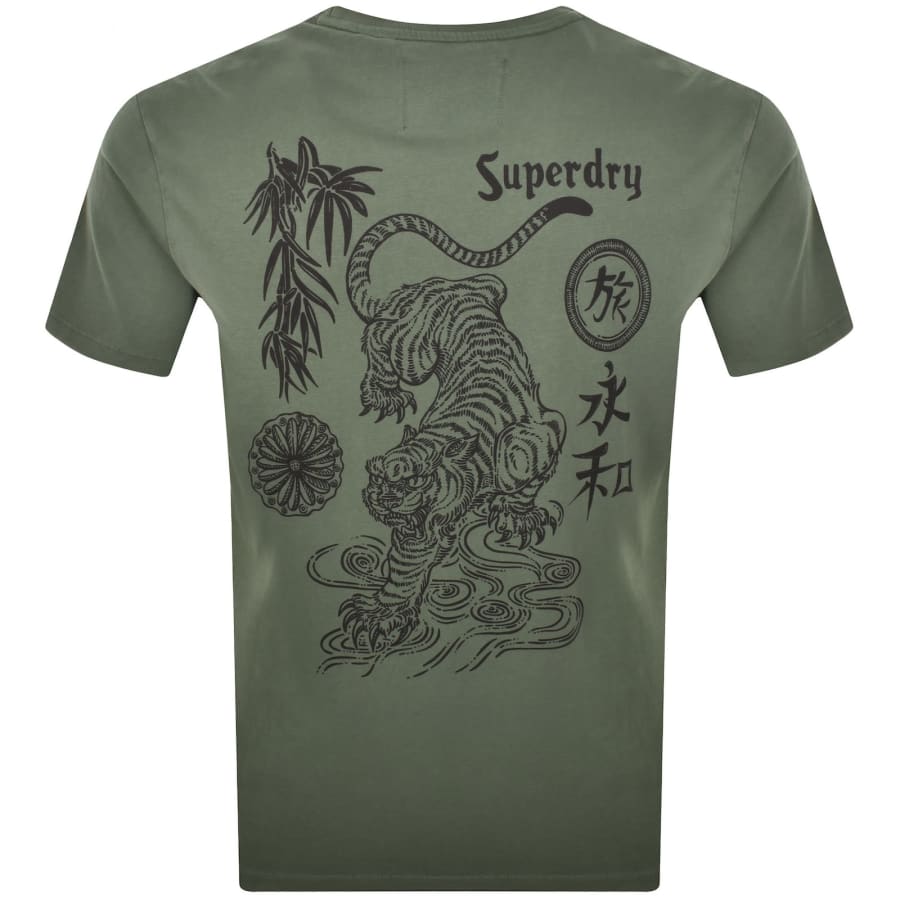 Image number 5 for Superdry Tokyo Narrative T Shirt Green