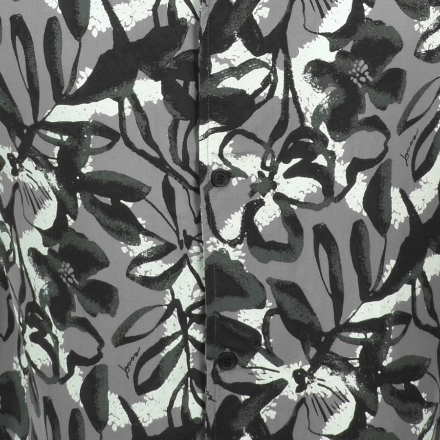 Image number 3 for BOSS Short Sleeve Beach Shirt Grey