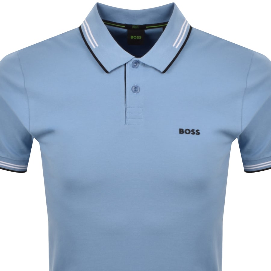 Image number 2 for BOSS Paul Polo T Shirt Open Blue