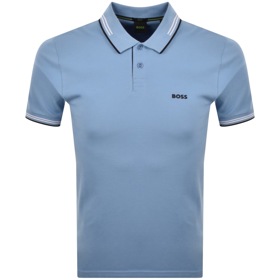Image number 1 for BOSS Paul Polo T Shirt Open Blue