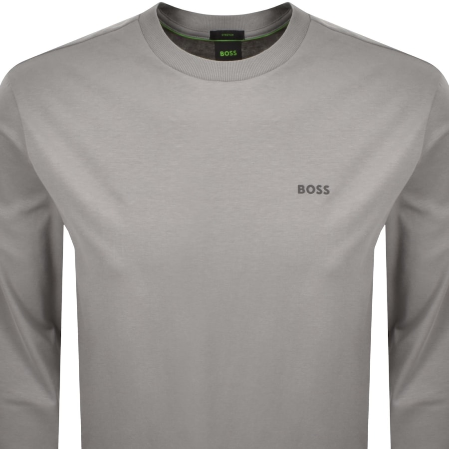 Image number 2 for BOSS Long Sleeved Stretch T Shirt Grey