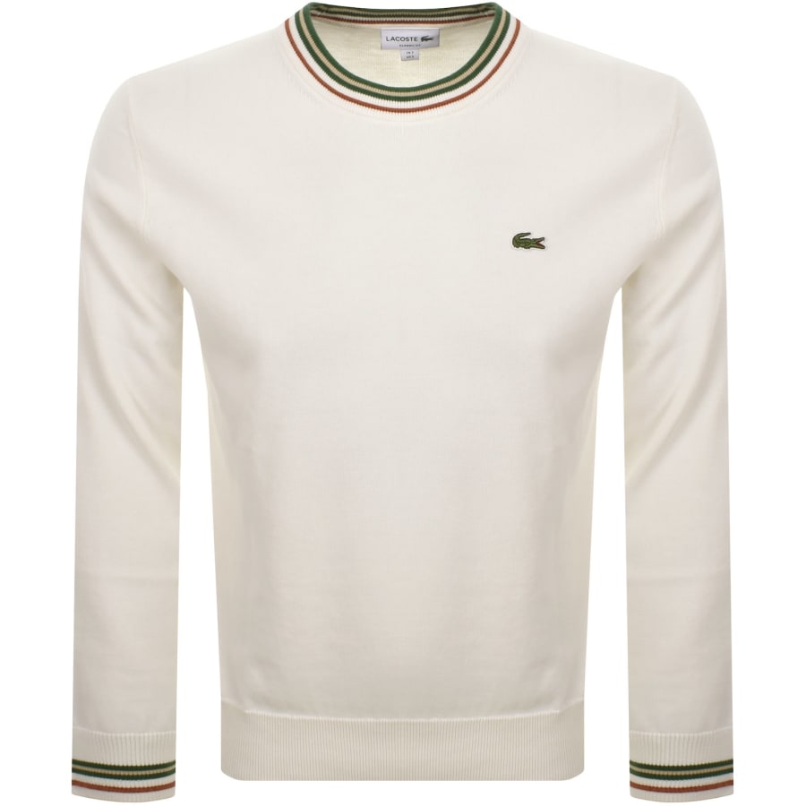 Image number 1 for Lacoste Crew Neck Knit Jumper White
