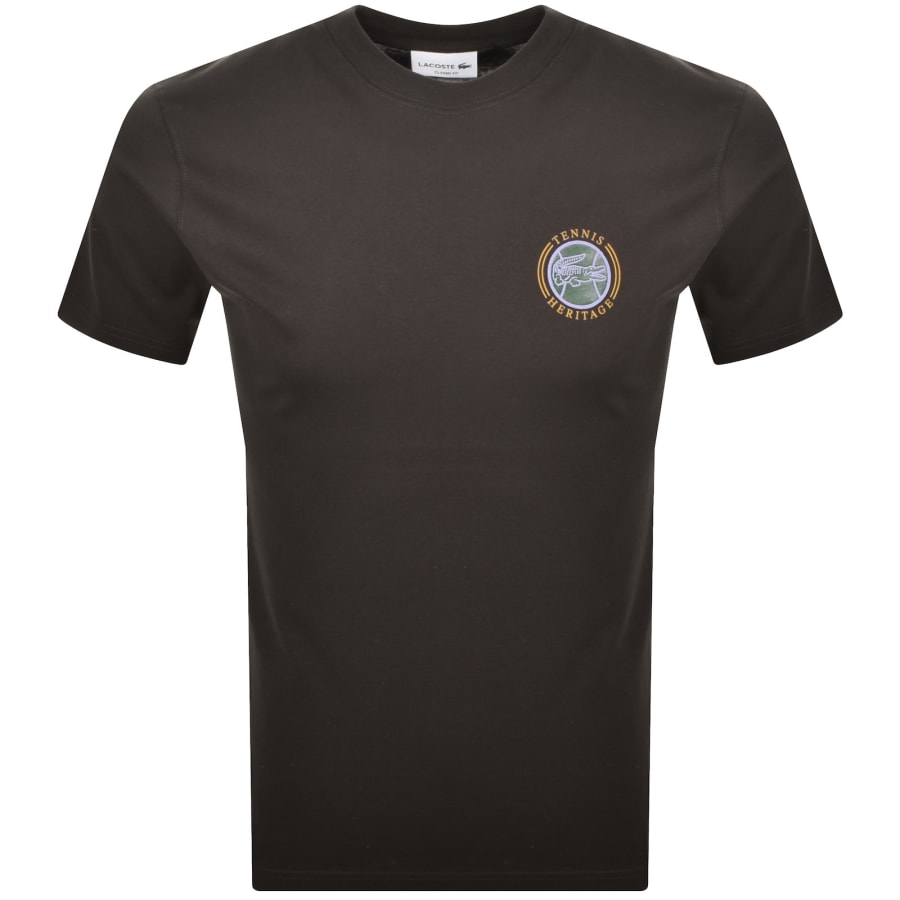 Image number 2 for Lacoste Crew Neck T Shirt Brown