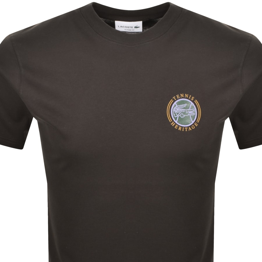 Image number 3 for Lacoste Crew Neck T Shirt Brown