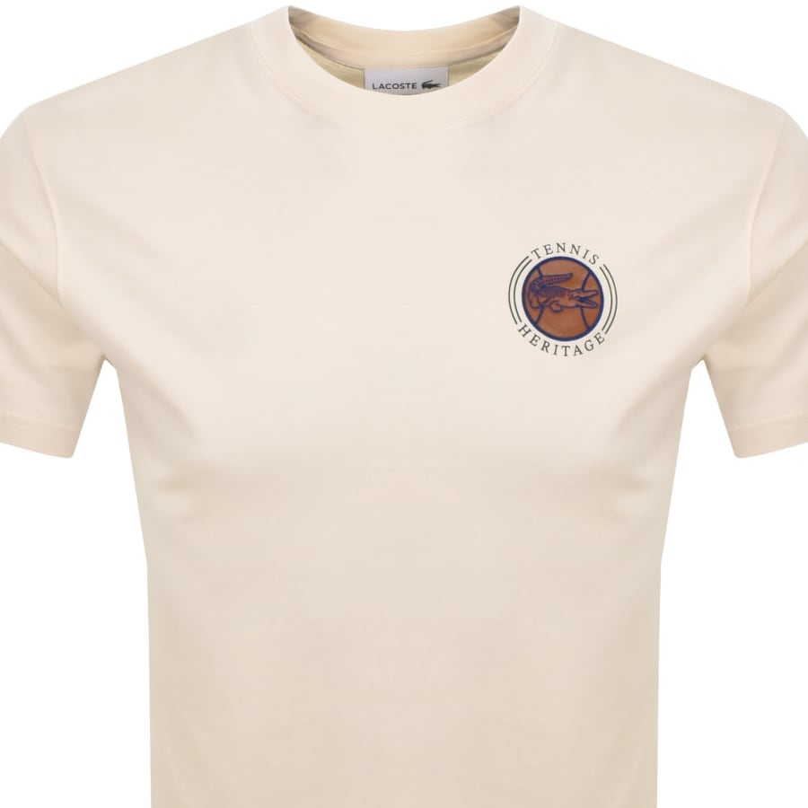 Image number 3 for Lacoste Crew Neck T Shirt Cream