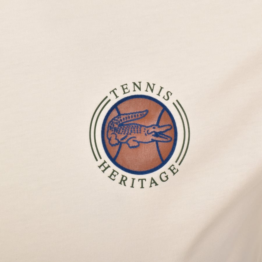 Image number 4 for Lacoste Crew Neck T Shirt Cream