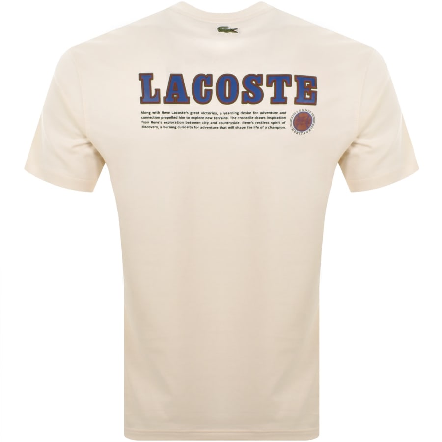 Image number 5 for Lacoste Crew Neck T Shirt Cream