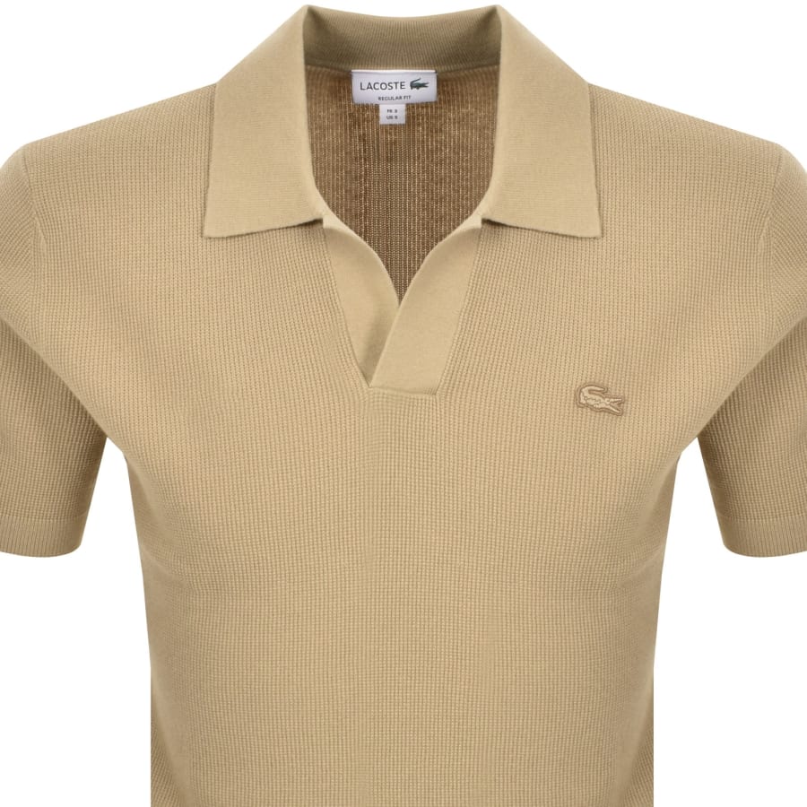 Image number 2 for Lacoste Johnny Collar Knit Sweater Tan Brown
