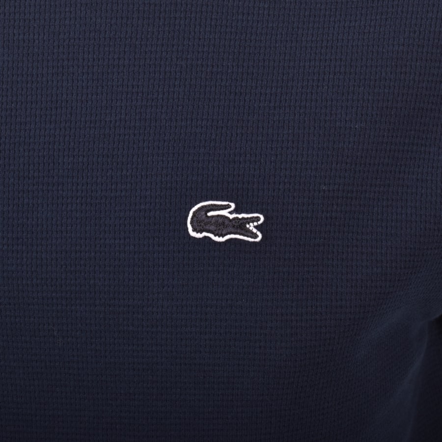 Image number 3 for Lacoste Loungewear Waffle T Shirt Navy
