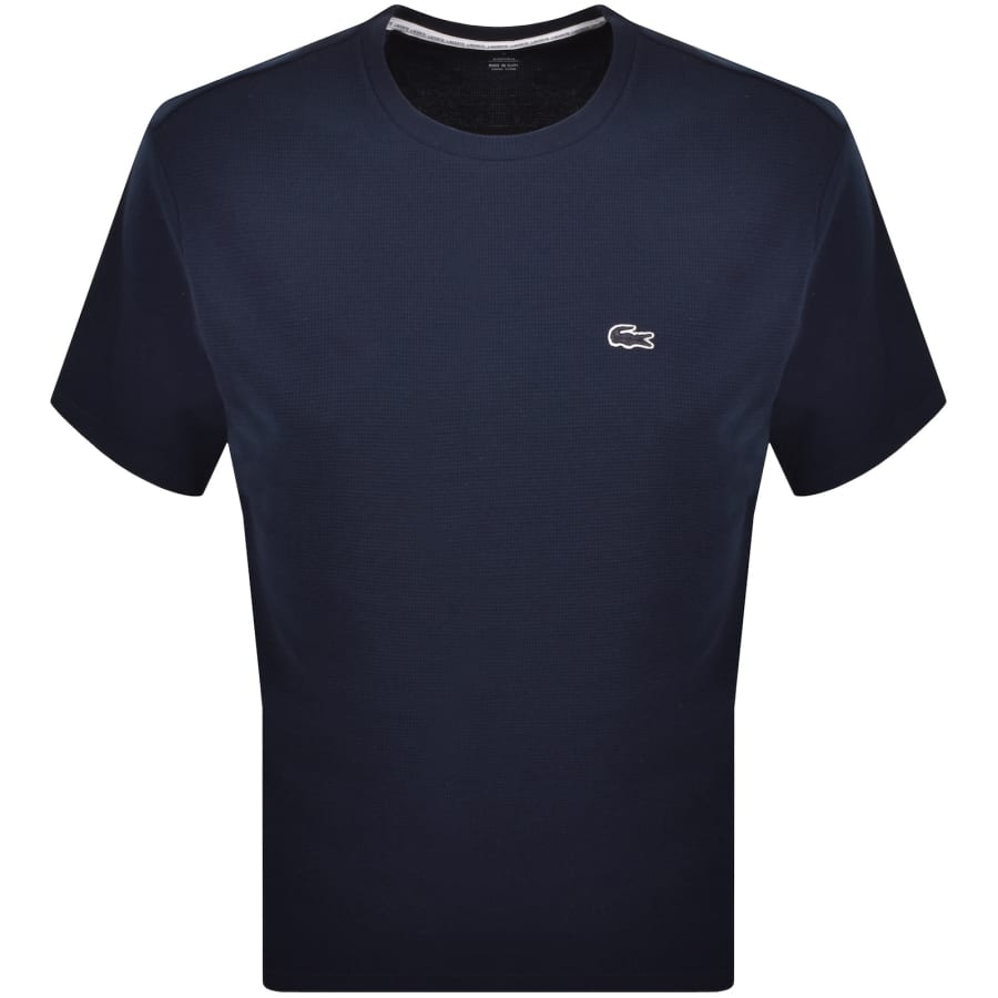 Image number 1 for Lacoste Loungewear Waffle T Shirt Navy