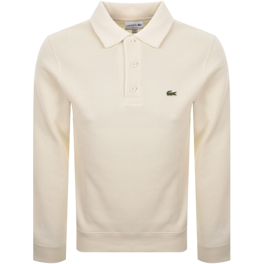 Image number 1 for Lacoste Jersey Sweat Polo Cream