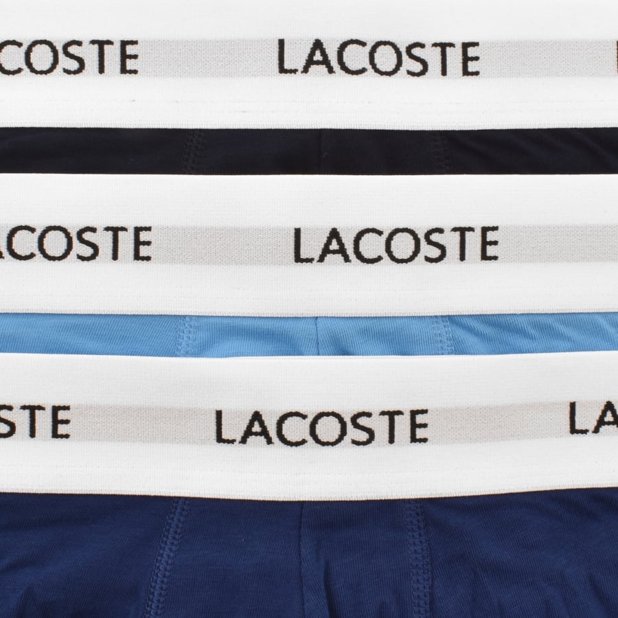 Image number 5 for Lacoste Underwear 3 Pack Boxer Trunks Navy