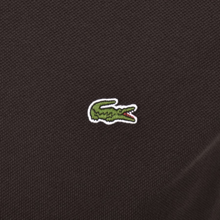 Image number 3 for Lacoste Contrast Collar Polo T Shirt Brown