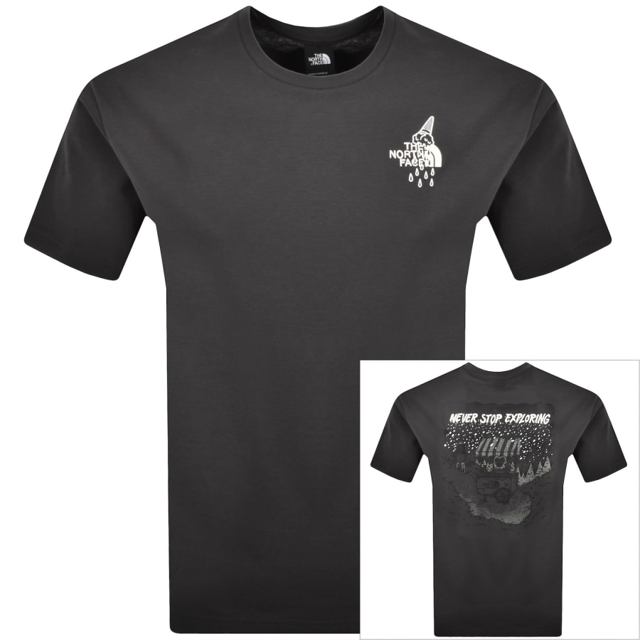 Image number 1 for The North Face Powder Days T Shirt Grey