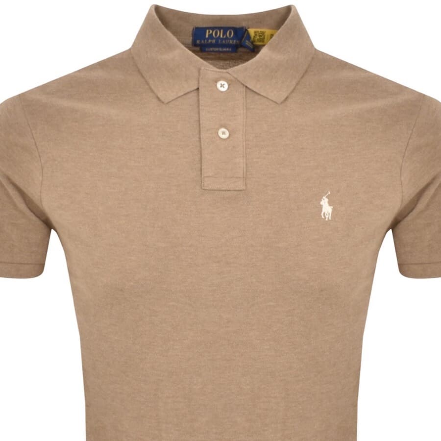 Image number 2 for Ralph Lauren Custom Slim Polo T Shirt Brown